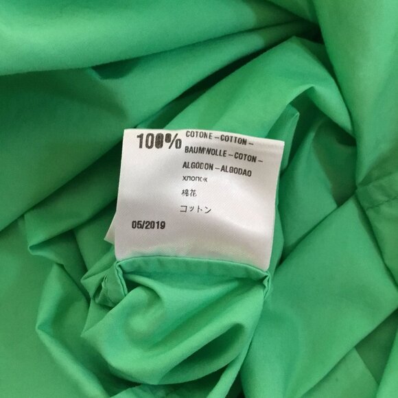 TELA Italy Green 100 Cotton Architectural Sleeve Dress IT38 S Pockets Minimalist - Picture 5 of 7